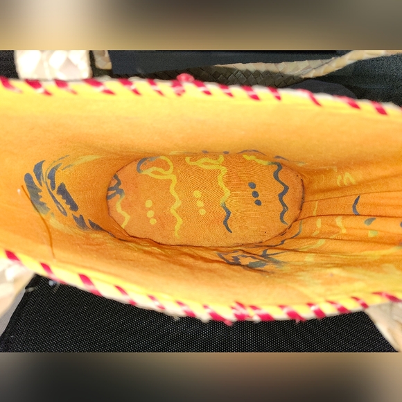 Bahamas Belle Beauty&Beast Floral Beaded Embroidered Woven Straw Tote Bag NEW - Picture 5 of 9